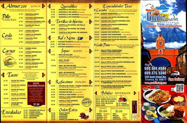 Guatelinda - Trenton, NJ menu_pic