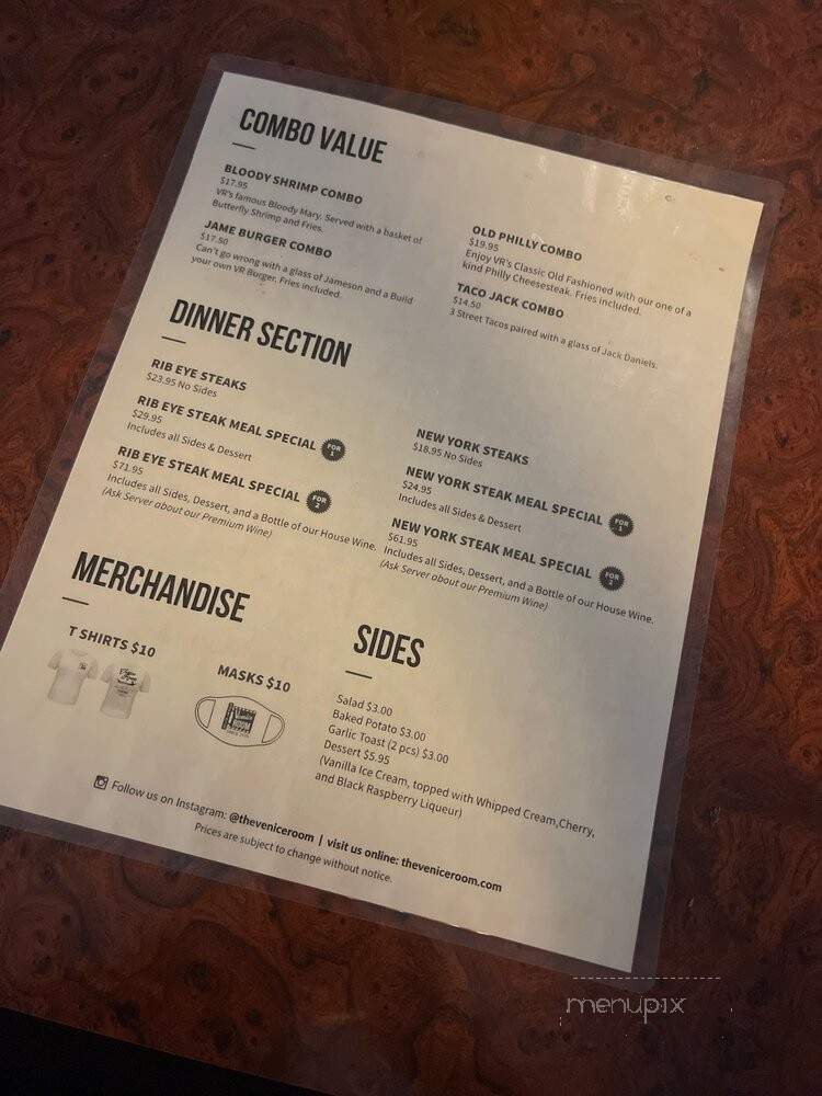 Venice Room - Monterey Park, CA menu_pic