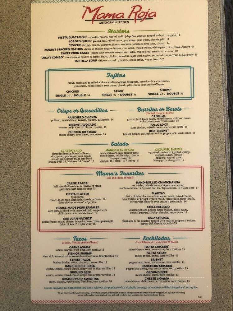 Mama Roja - Oklahoma City, OK menu_pic