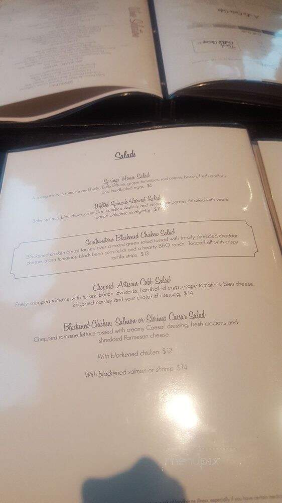 Artesian Restaurant - Sulphur, OK menu_pic