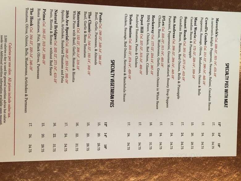 Pizza My Heart - San Jose, CA menu_pic
