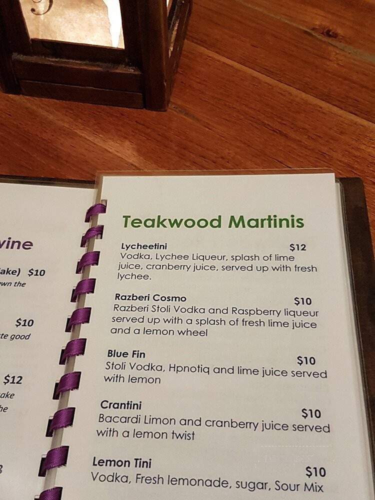 Teak Wood - Washington, DC menu_pic