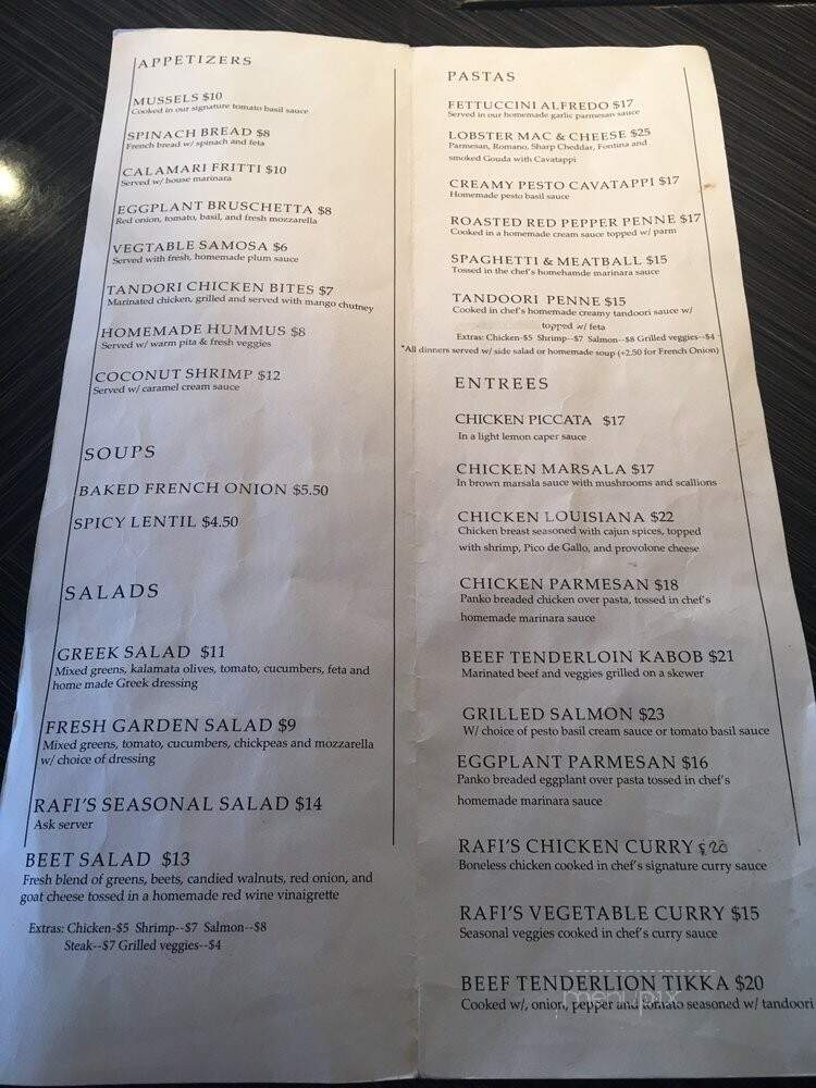 Rafi's Mian International - Olean, NY menu_pic