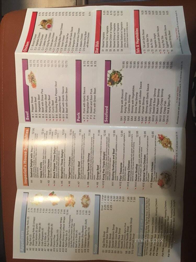 Imperial China Diner - Pearland, TX menu_pic