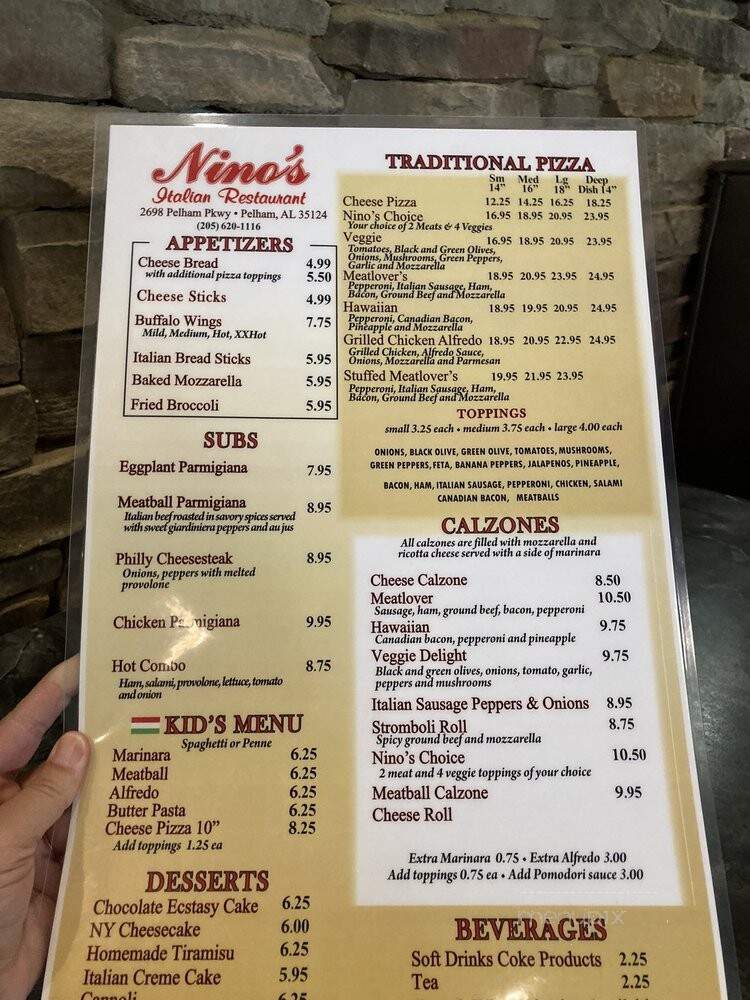 Nino's Italian Restaurant - Pelham, AL