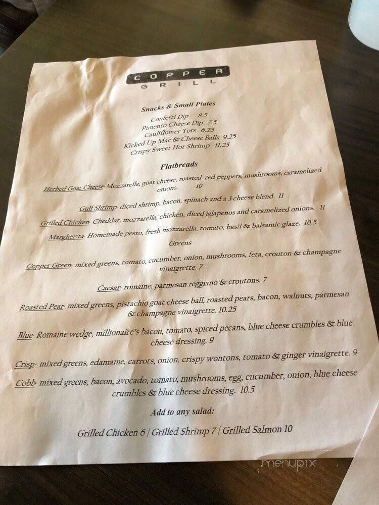 Copper Grill & Grocery - Little Rock, AR menu_pic