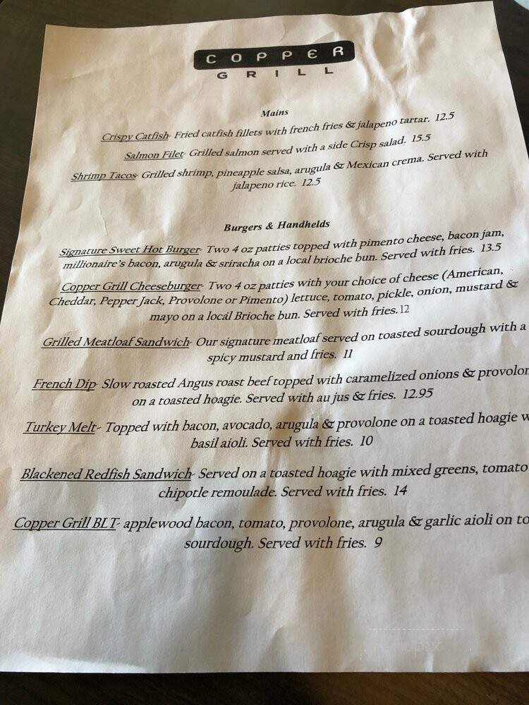 Copper Grill & Grocery - Little Rock, AR menu_pic