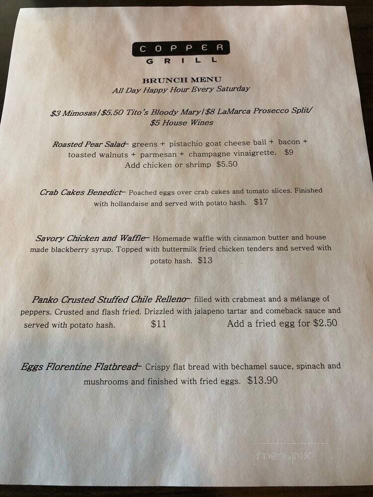 Copper Grill & Grocery - Little Rock, AR menu_pic