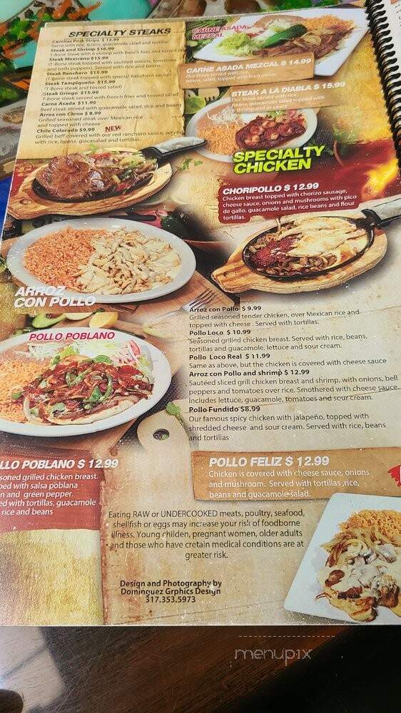 El Mezcal Mexican - Indianapolis, IN menu_pic