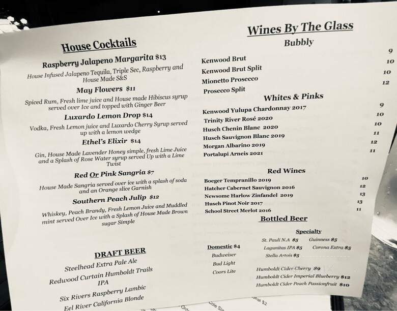 Oberon Bar & Grill - Eureka, CA menu_pic