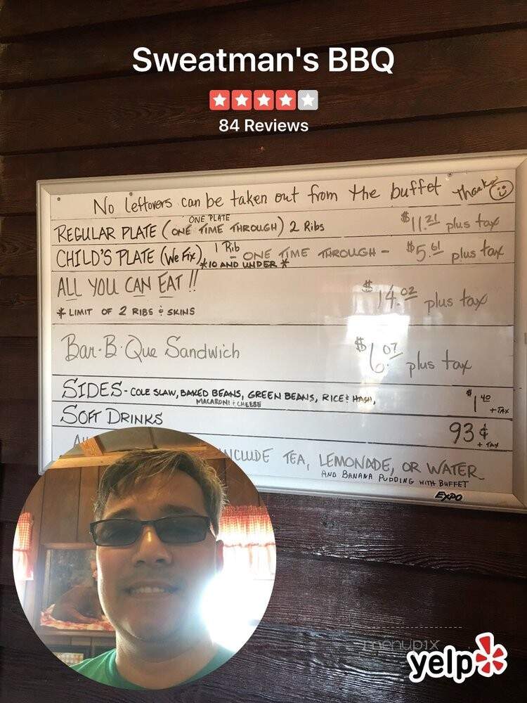Sweatman's BBQ - Holly Hill, SC menu_pic