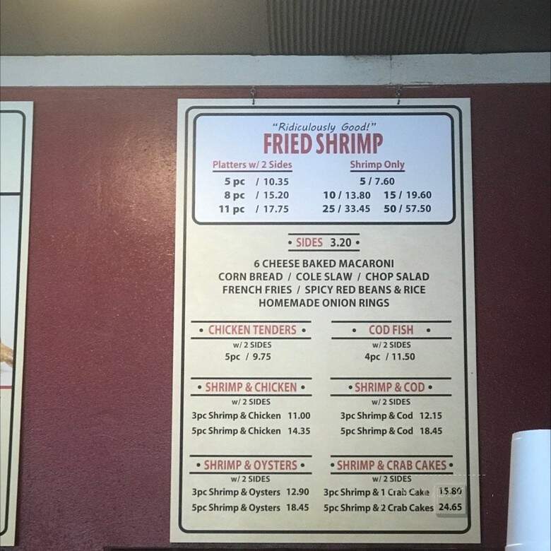 Stonington's Seafood Restaurant - Orlando, FL menu_pic