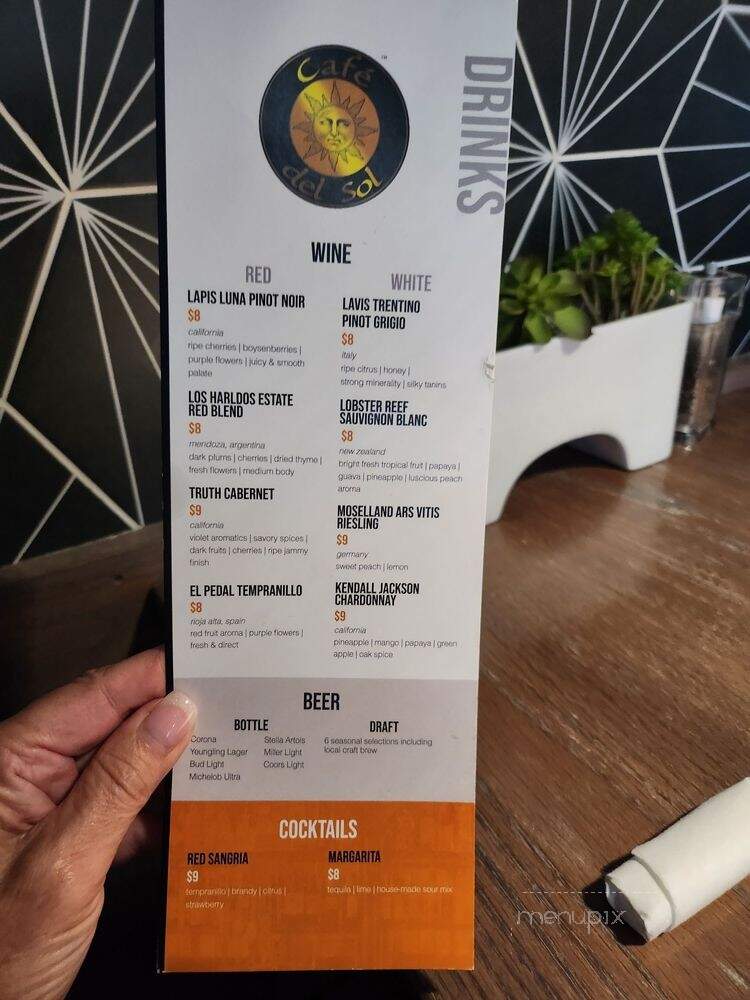 Cafe Del Sol - Hagerstown, MD menu_pic