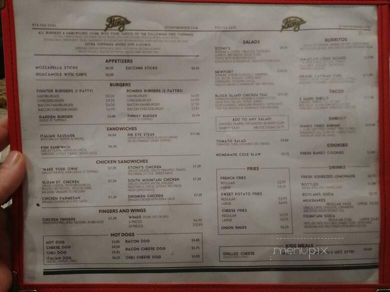 Stony's - South Orange, NJ menu_pic