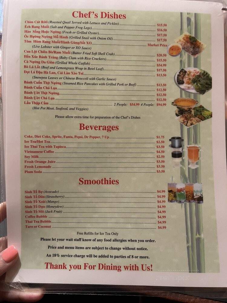 Pho Hung Cuong - San Antonio, TX menu_pic