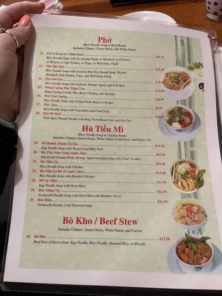 Pho Hung Cuong - San Antonio, TX menu_pic