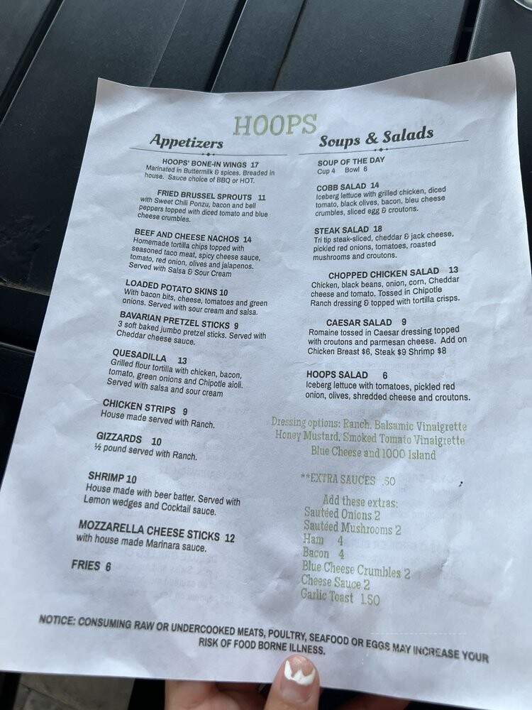 Hoops - Yakima, WA menu_pic