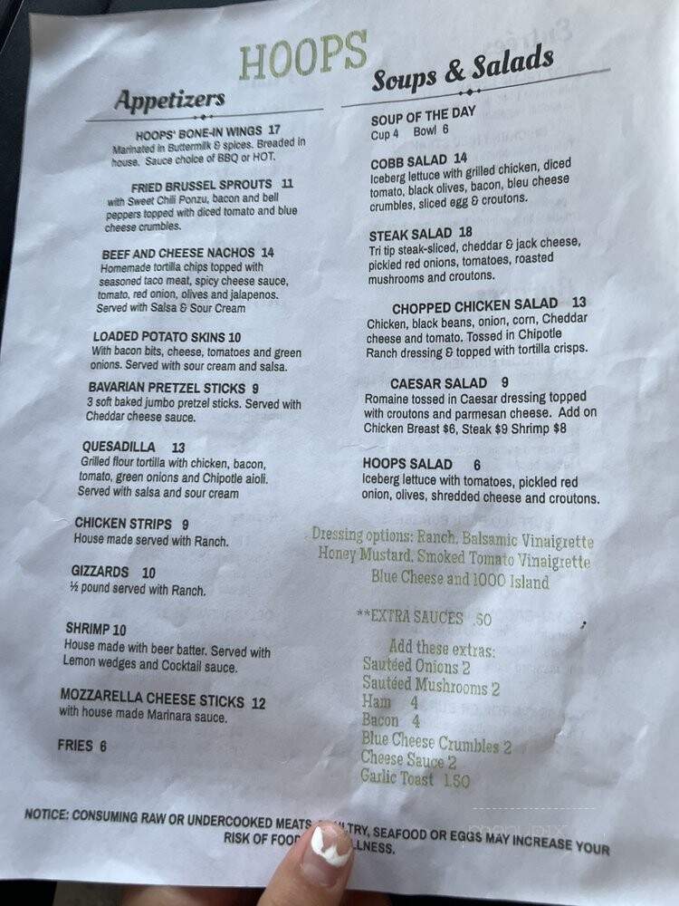 Hoops - Yakima, WA menu_pic