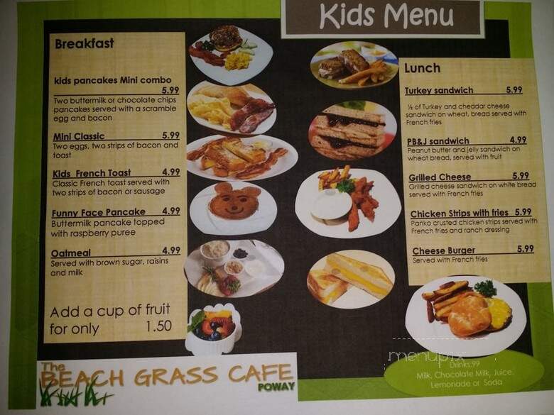 Beach Grass Cafe - Poway, CA menu_pic
