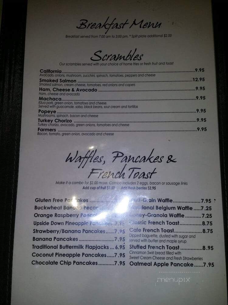 Beach Grass Cafe - Poway, CA menu_pic