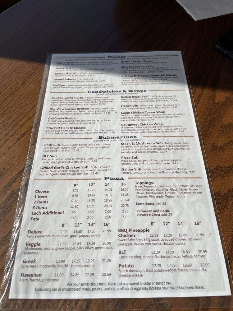Bay Veiw - Traverse City, MI menu_pic
