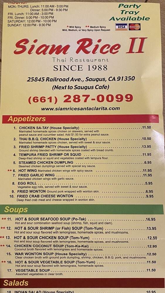 Saim Rice II - Santa Clarita, CA menu_pic