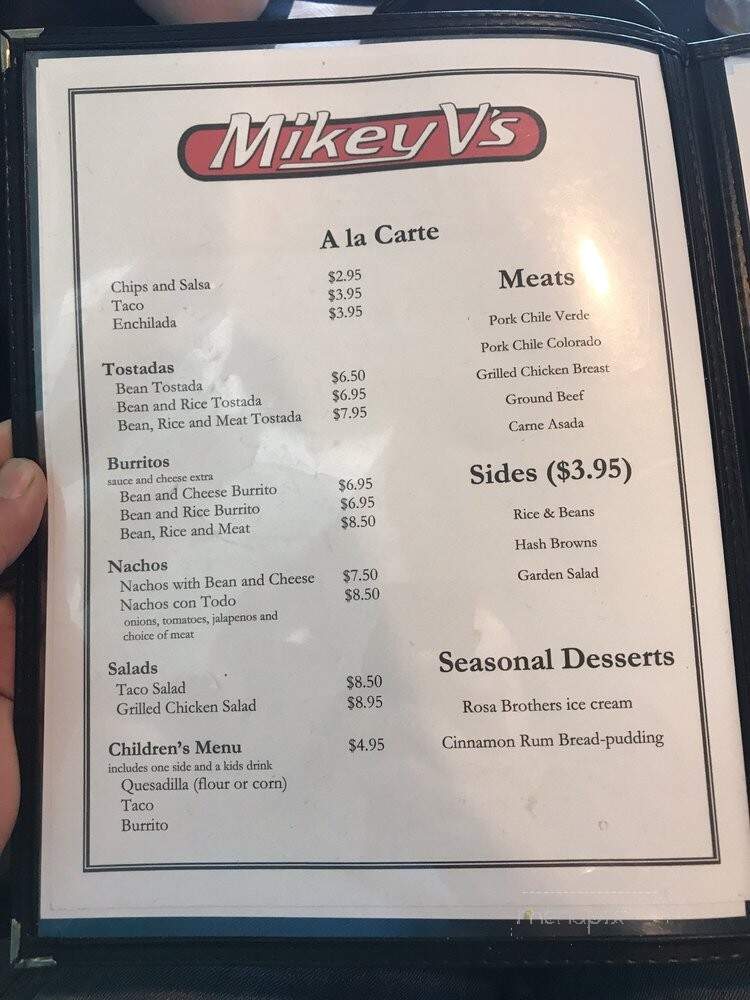 Mikey V's - Tulare, CA menu_pic
