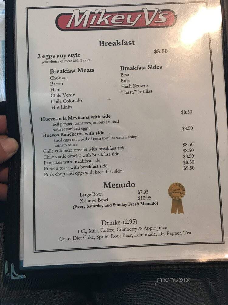 Mikey V's - Tulare, CA menu_pic