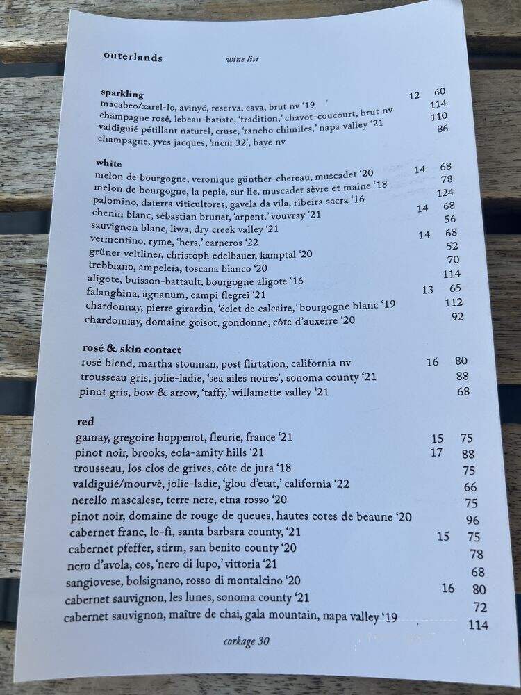 Outerlands - San Francisco, CA menu_pic