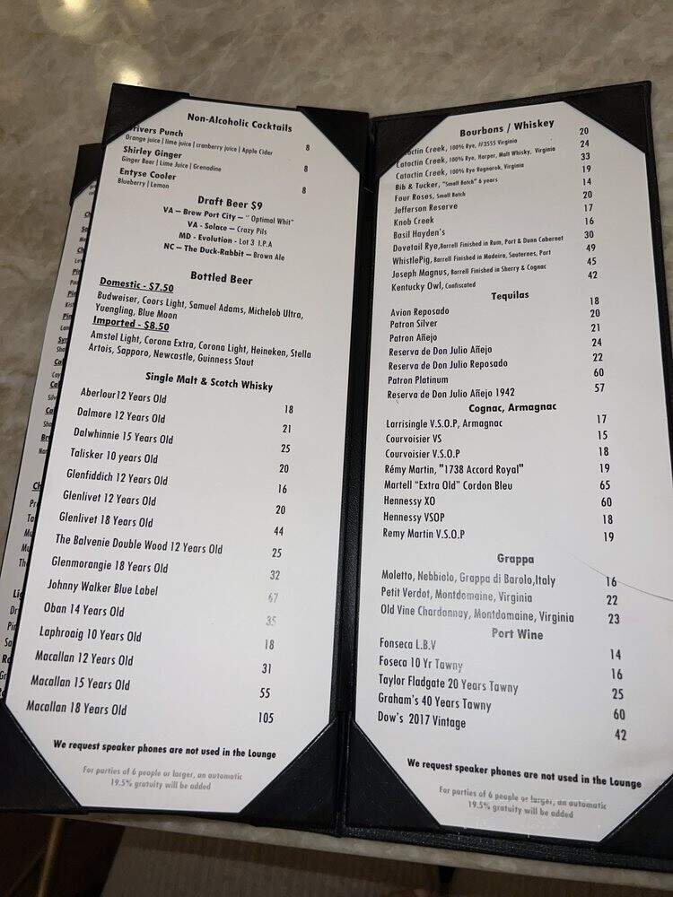 Entyse - McLean, VA menu_pic
