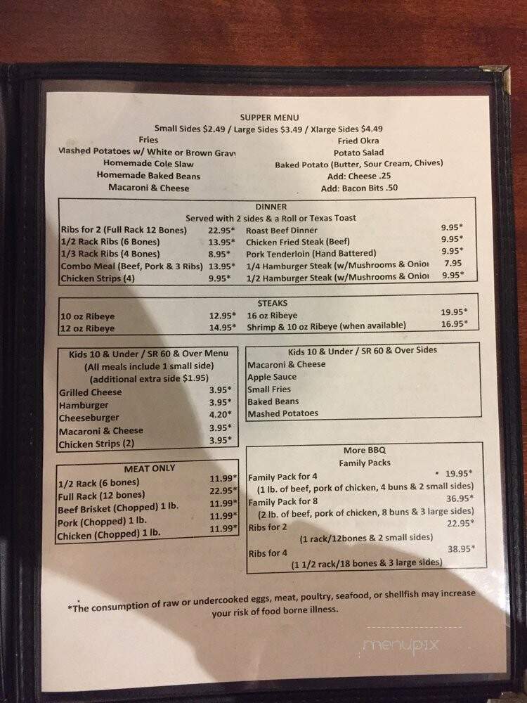 cannonball BBQ - Garfield, AR menu_pic
