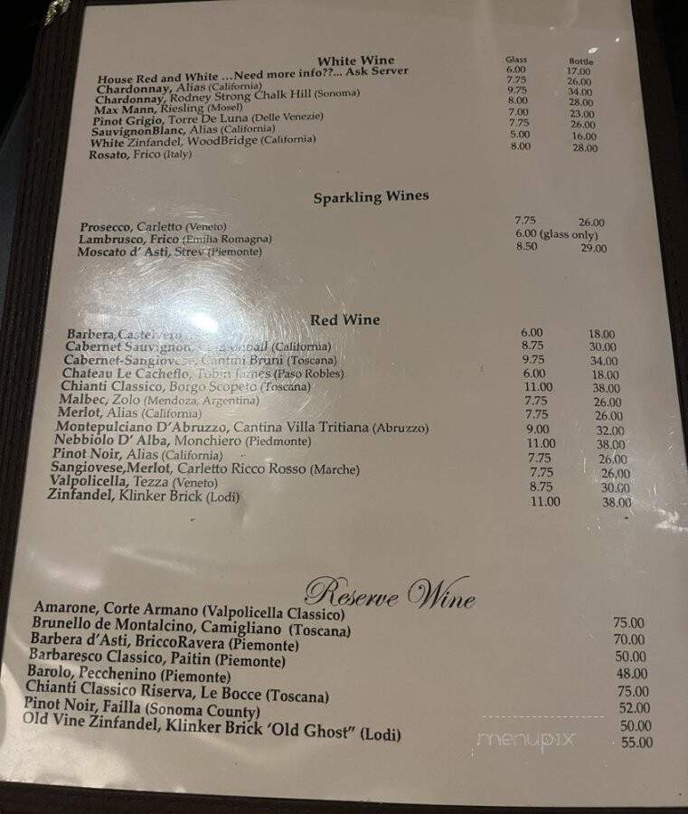 Guiseppes Ristorante Italiano - Tucson, AZ menu_pic