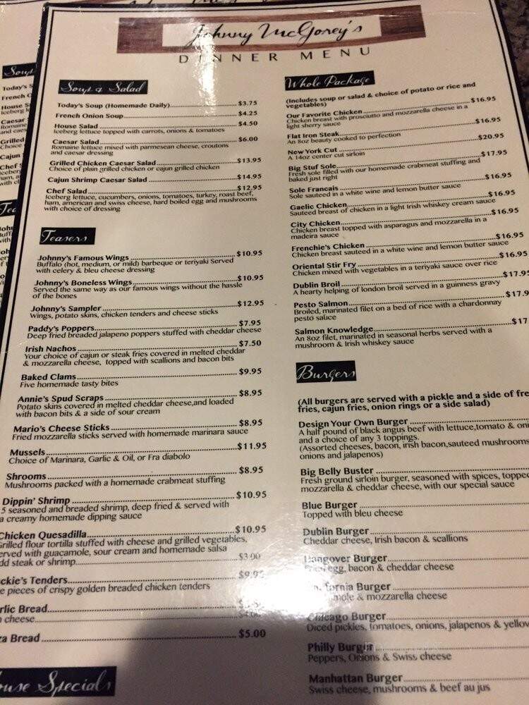 Mc Gorey Johnny - Massapequa Park, NY menu_pic