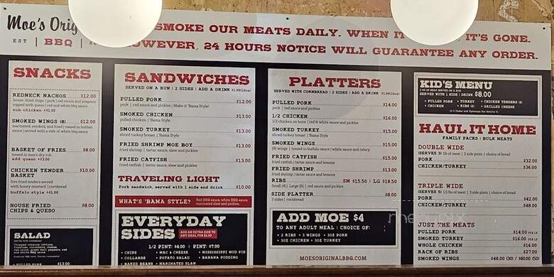 Moe's Original Barbeque - Tuscaloosa, AL menu_pic