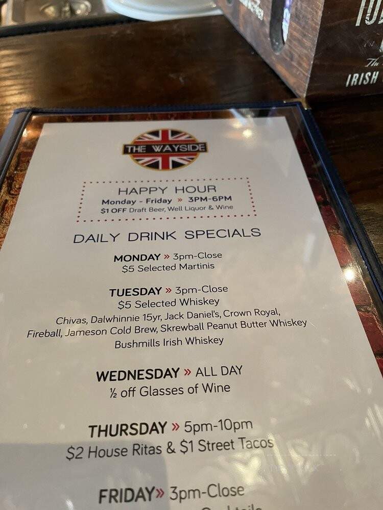 Wayside Pub & Eatery Two - Forestdale, MA menu_pic