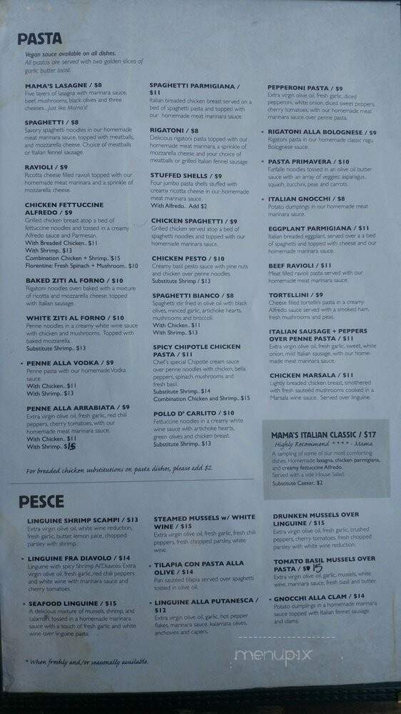 Mama's Pizza - McAllen, TX menu_pic