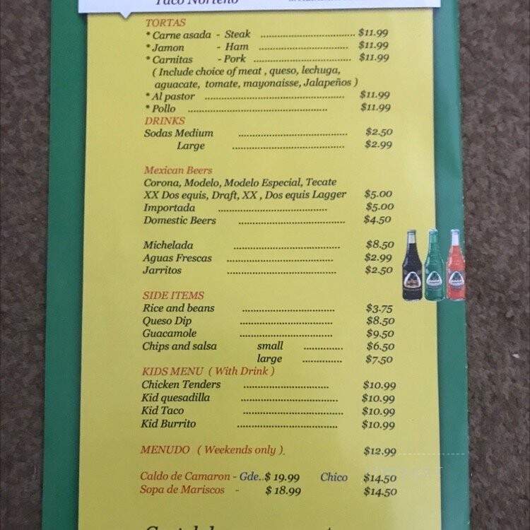 Taco Palenque - Winter Garden, FL menu_pic