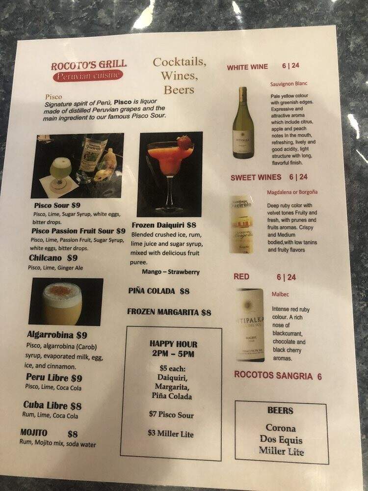 Rocotos Sabor Latino Grill - San Antonio, TX menu_pic