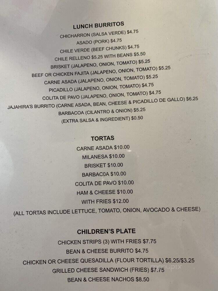 Gilbert's Lounge - Van Horn, TX menu_pic