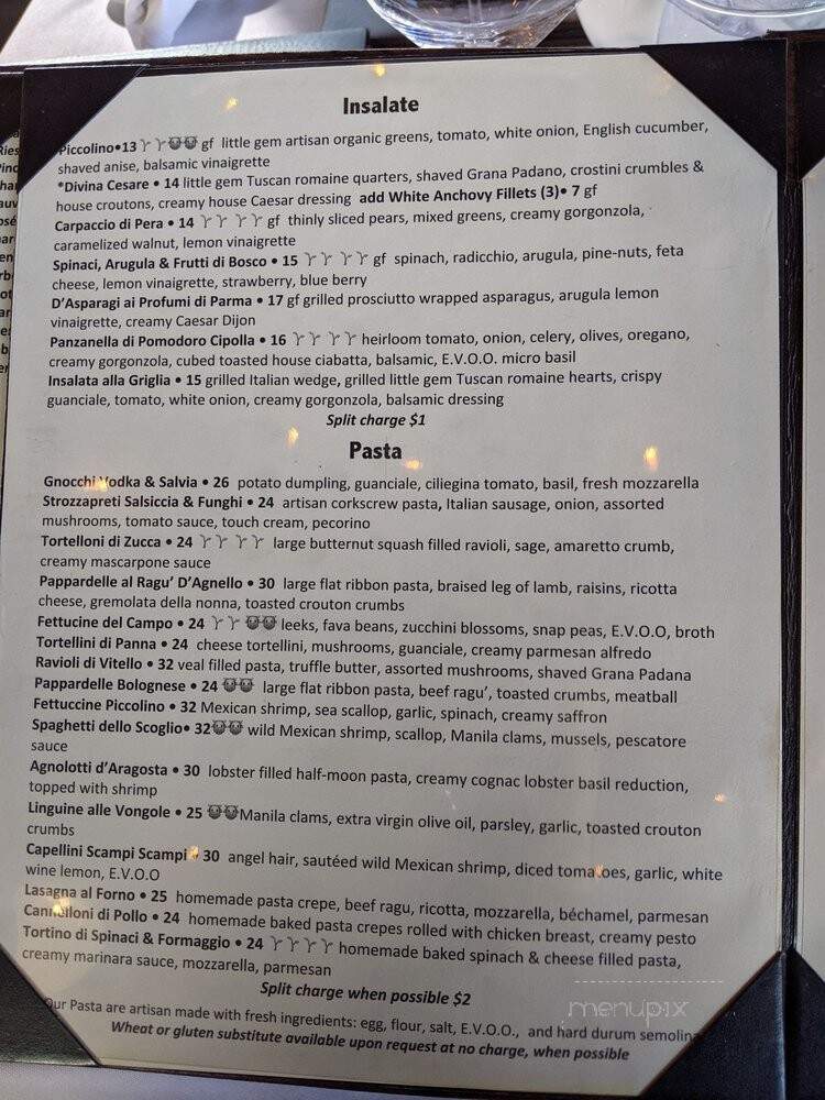 Piccolino Ristorante Pizzeria - Mission Viejo, CA menu_pic