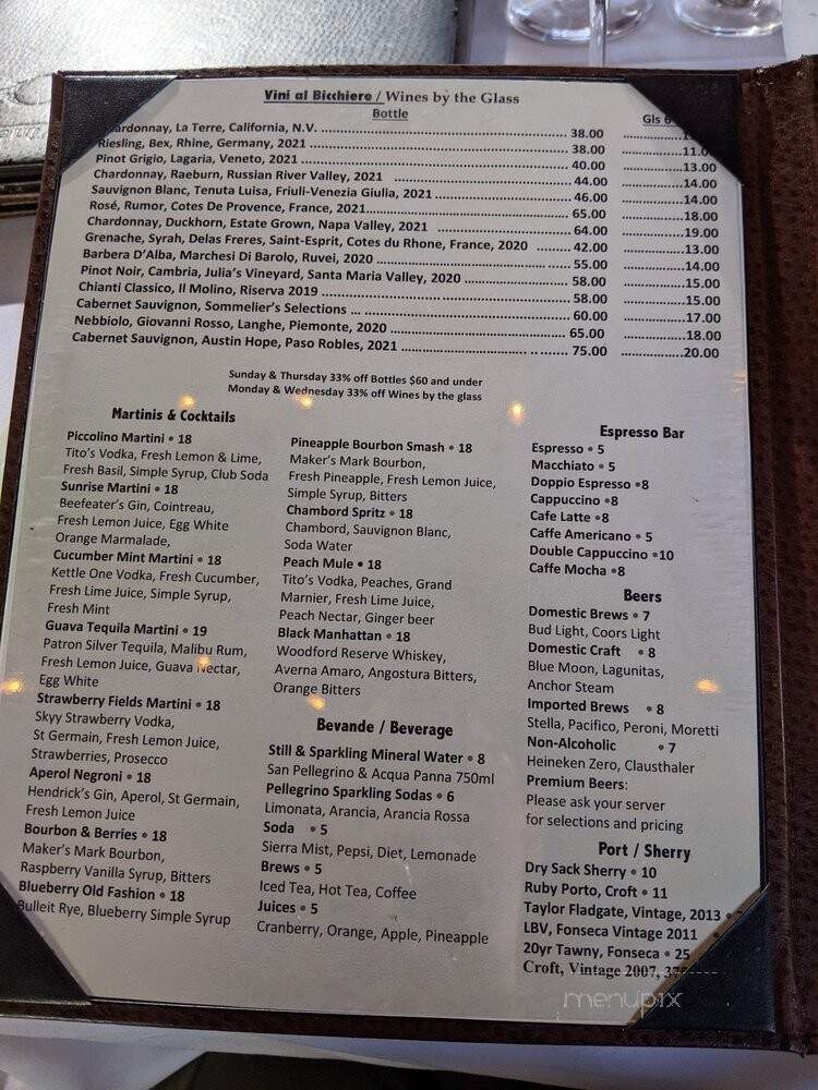 Piccolino Ristorante Pizzeria - Mission Viejo, CA menu_pic