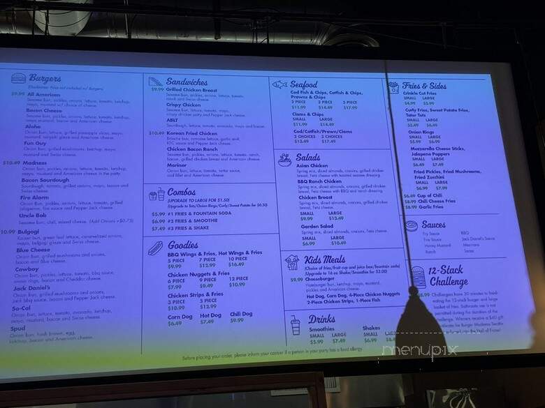 Burger Madness - Seattle, WA menu_pic