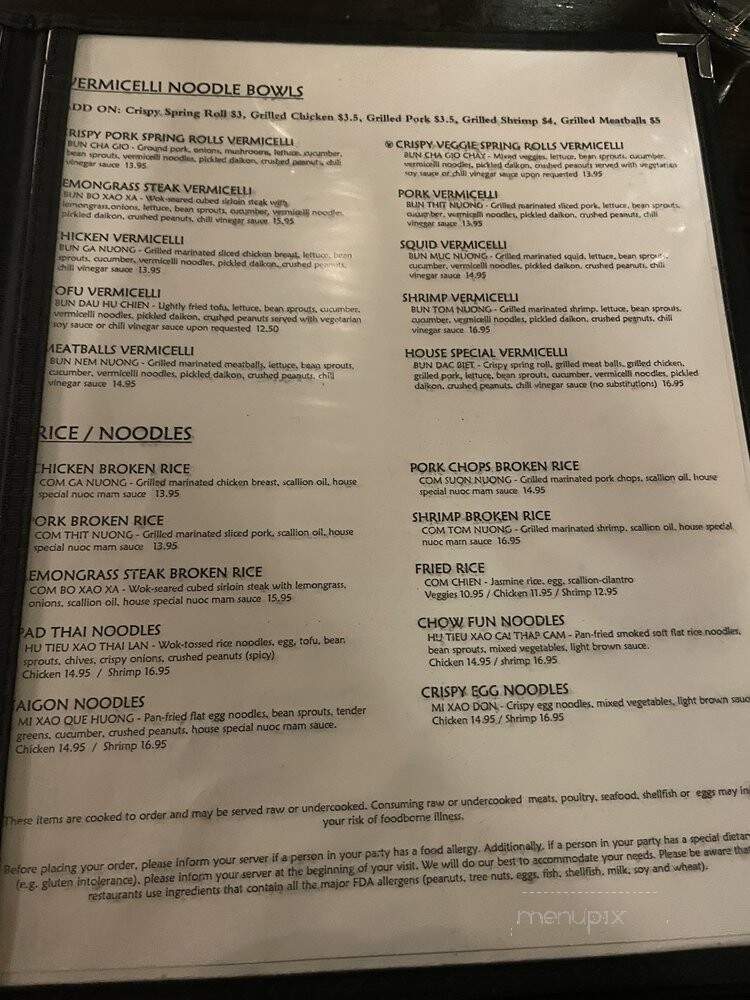 Vietnam Cafe - Philadelphia, PA menu_pic