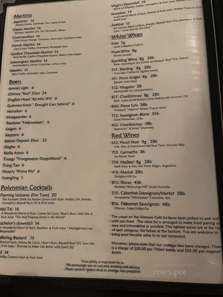 Vietnam Cafe - Philadelphia, PA menu_pic