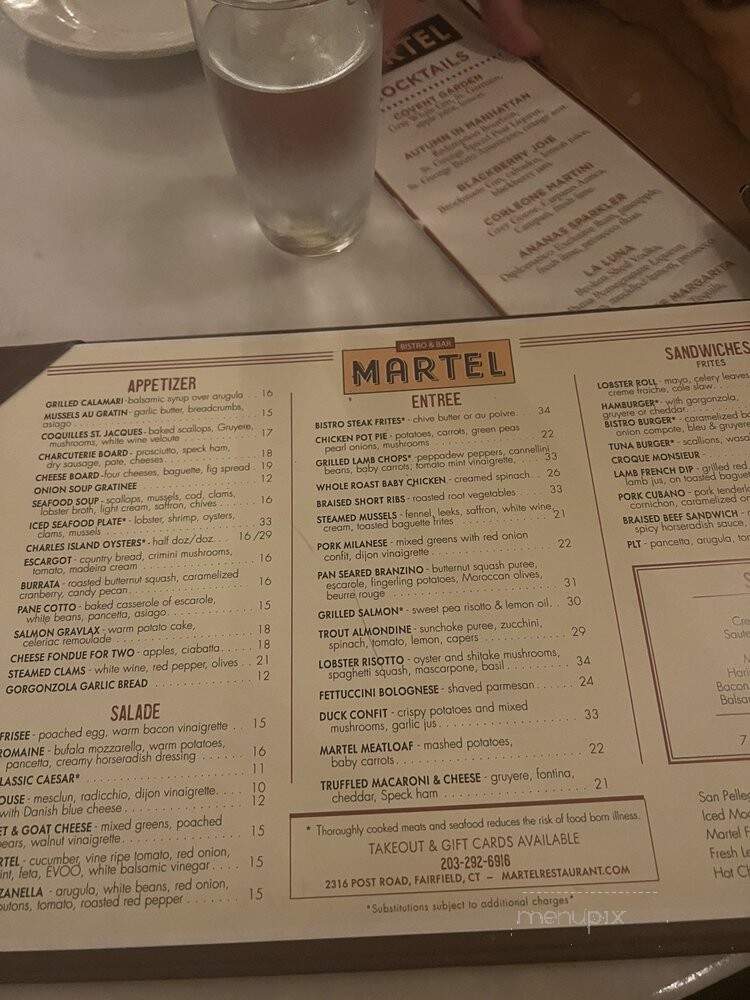 Martel - Fairfield, CT menu_pic