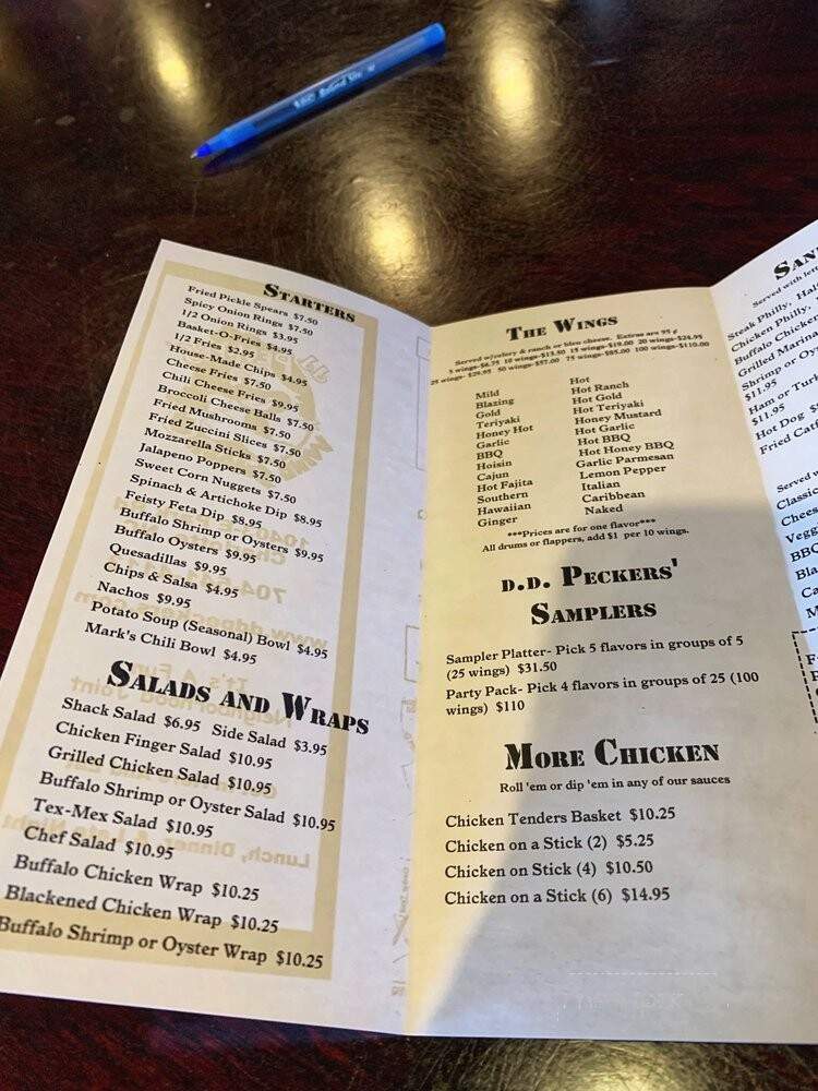 D.D. Pecker's - Charlotte, NC menu_pic