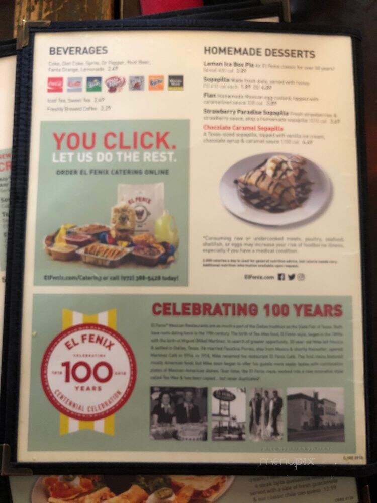 El Fenix Famous Mexican - Irving, TX menu_pic