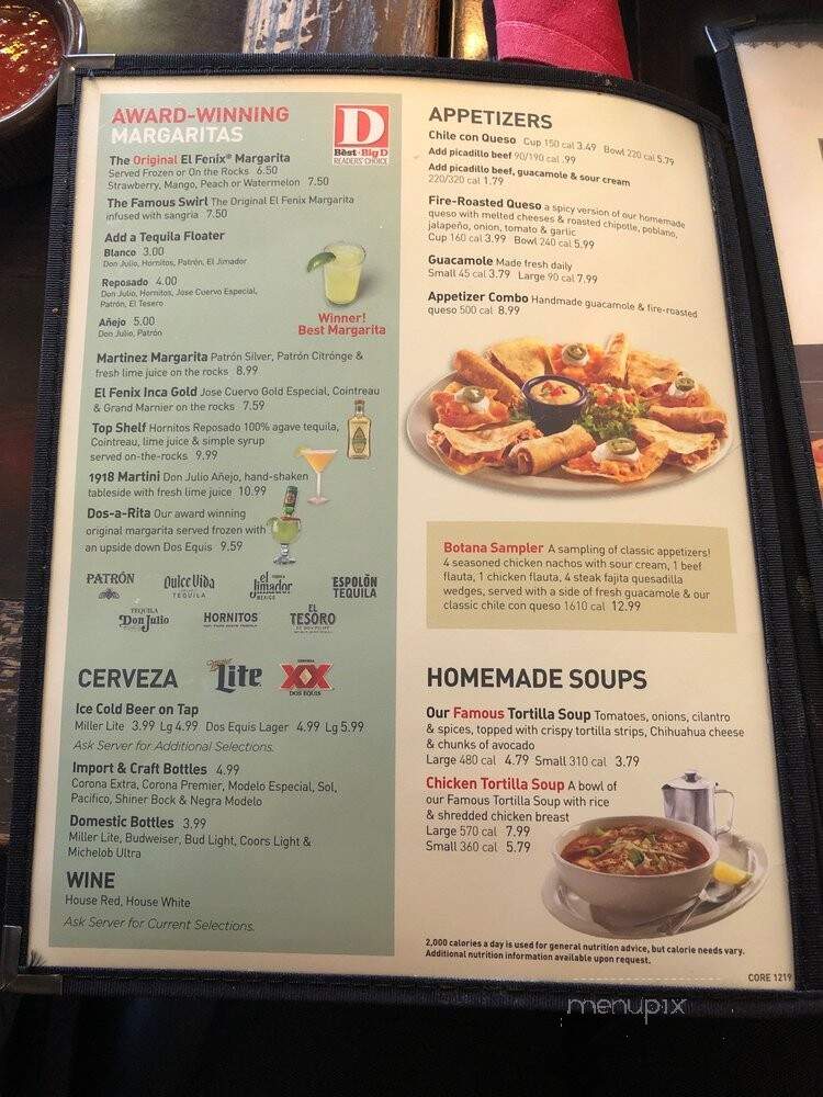 El Fenix Famous Mexican - Irving, TX menu_pic