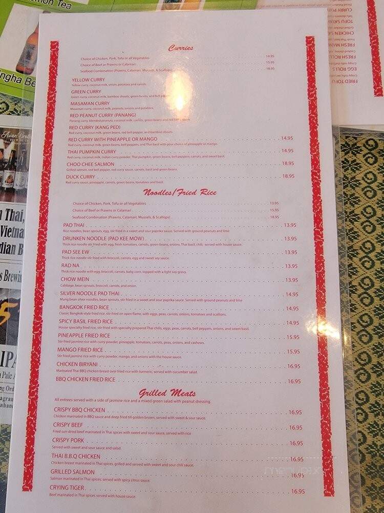 Khun Suda Thai Cuisine - Roseville, CA menu_pic