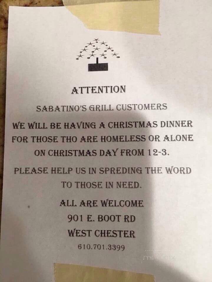 Sabatinos Grill - West Chester, PA menu_pic